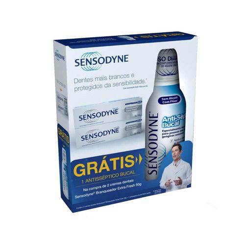 Sensodyne Extra Fresh Creme Dental 2x50g + Enxaguante Bucal 300ml