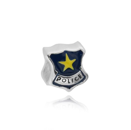 Separador Desejos Prata Estrela Policial Azul Caneta