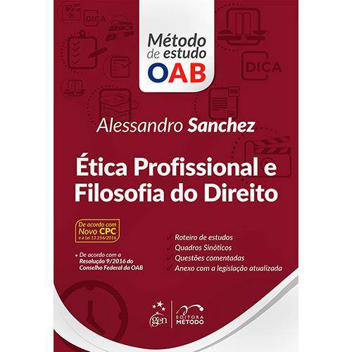 Série Método de Estudo Oab - Ética Profissional e Filosofia do Direito - 1ª Ed.