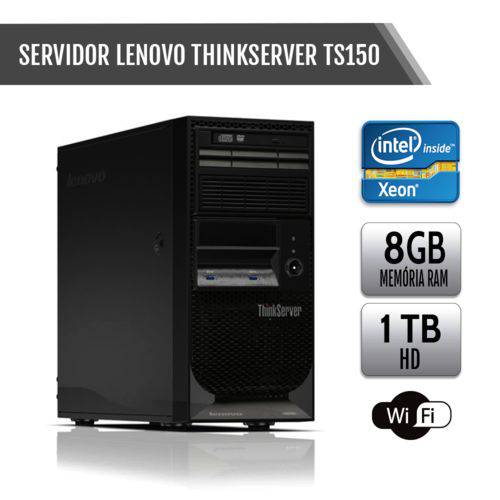 Servidor Lenovo ThinkServer TS150 Xeon 8GB HD 1TB Torre