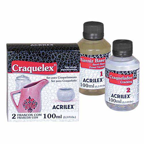 Set Craquelex Kit para Craquelado com 2 Frascos 100ml Cada Incolor Acrilex