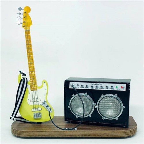 Set Miniatura de Baixo Elétrico + Amplificador - 1:4 - TudoMini