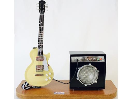 Set: Miniatura de Guitarra Les Paul + Amplificador 1:4 TudoMini
