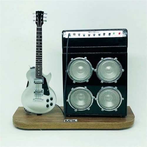 Set Miniatura de Guitarra Les Paul + Amplificador 1:4 TudoMini
