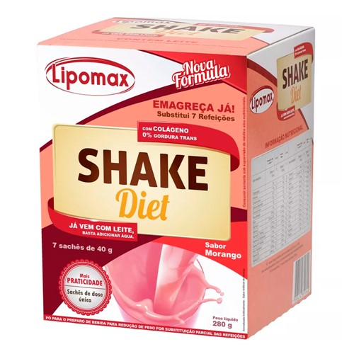 Shake Diet Lipomax Sabor Morango 280g