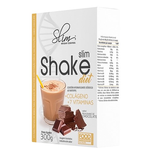 Shake Slim Diet Slim Weight Control Sabor Chocolate com 300g