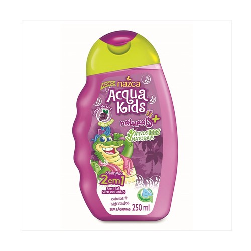 Shampoo Acqua Kids 2 em 1 Uva e Aloe Vera - 250ml