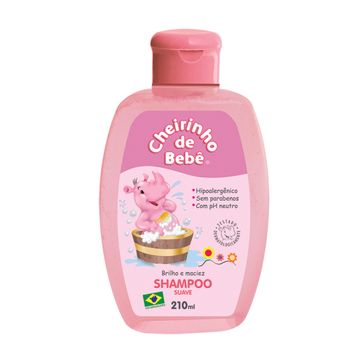 Shampoo Cheirinho de Bebê Rosa 210ml
