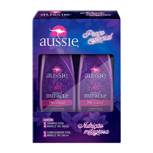 Shampoo + Condicionador Aussie Total Miracle 7 em 1 360ml Cada