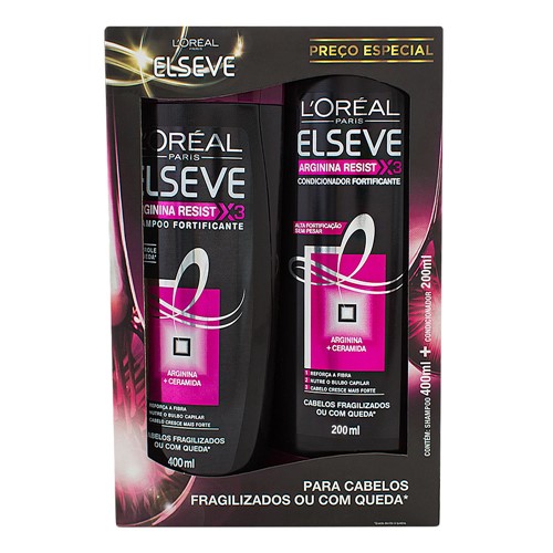 Shampoo + Condicionador Elseve Arginina Resist X3 Preço Especial com Shampoo 400ml + Condicionador 200ml