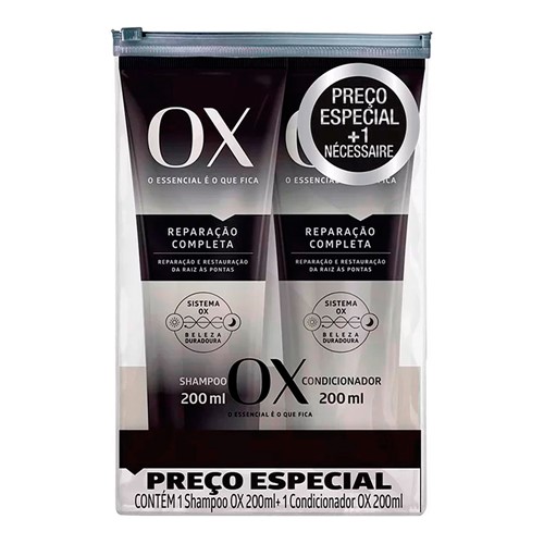 Shampoo + Condicionador Ox Reparação Completa com 200ml Cada Preço Especial