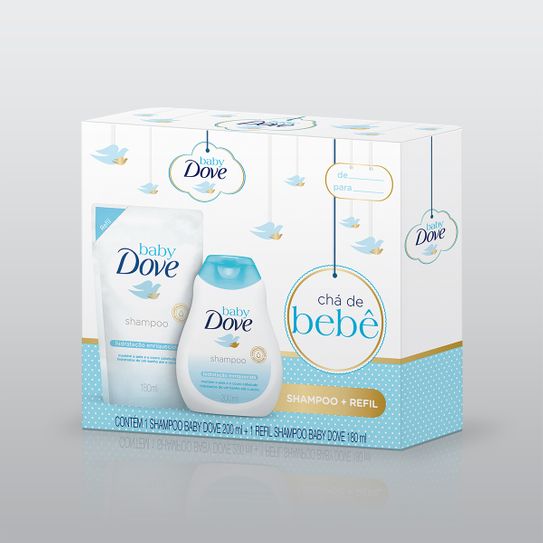 Shampoo Dove Baby Hidratação Enriquecida 200ml + Shampoo Dove Baby Hidratação Enriquecida Refil 180ml Preço Especial