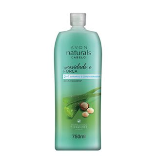Shampoo e Condicionador 2 em 1 Naturals Cabelo Suavidade e Força 750 Ml