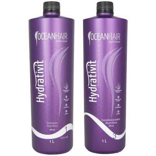 Shampoo e Condicionador Nutritivo Hydrativit 2x1 Litro - Ocean Hair