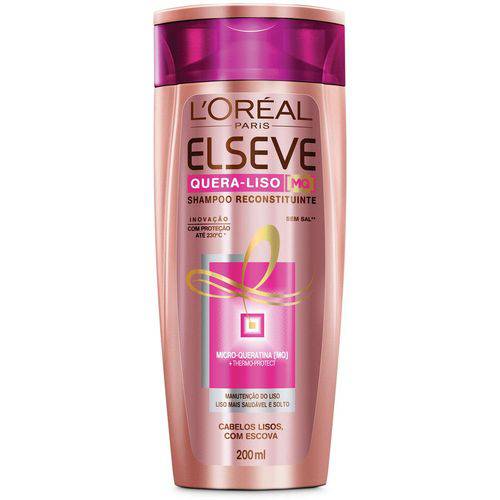 Shampoo Elseve Quera-Liso Liso com Escova 200Ml