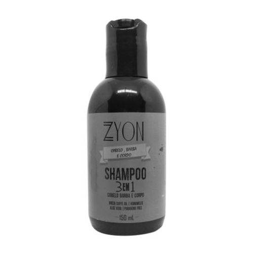 Shampoo 3 em 1 para Barba, Cabelo e Corpo Zyon - 150ml