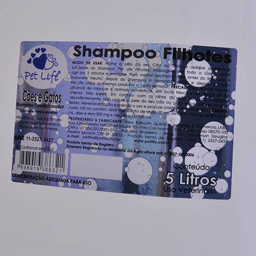 Shampoo Filhotes 5 Litros - Pet Life