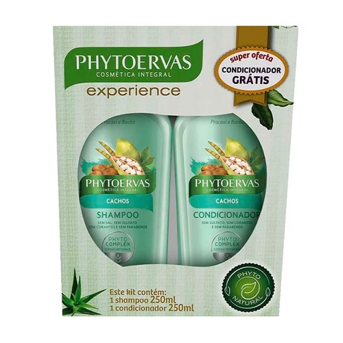Shampoo + Grátis Condicionador Phytoervas Cachos com 250ml Cada