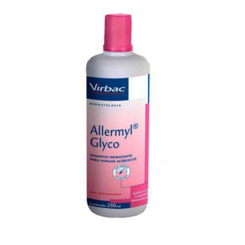 Shampoo Hidratante Allermyl Glyco 250ml para Animais Alérgicos para Cães e Gatos
