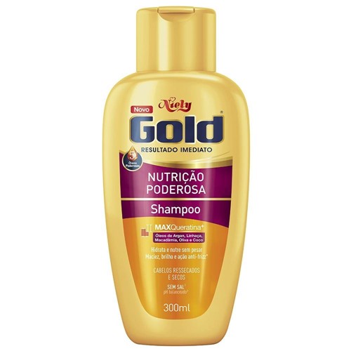 Shampoo Niely Gold Nutrição Poderosa Sem Sal com 300ml