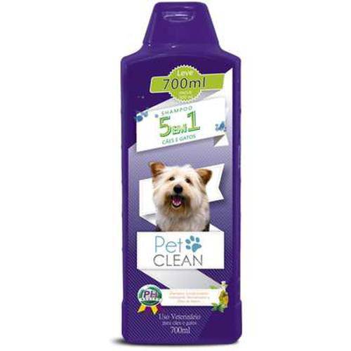 Shampoo Pet Clean 5 em 1 para Cães e Gatos - 700 Ml