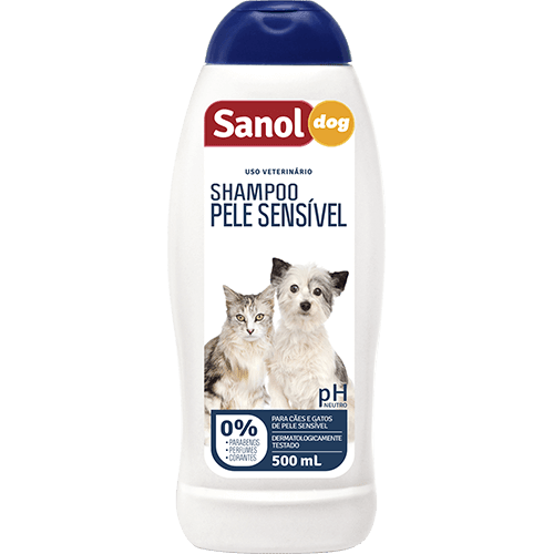 Shampoo Sanol Dog Hipoalergênico Pele Sensível para Cães e Gatos 500ml