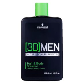 Shampoo Schwarzkopf Professional 3D Men Hair & Body 250ml