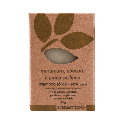 Shampoo Sólido Natural de Murumuru, Abacate e Limão Siciliano 115g - Ares de Mato