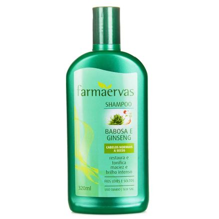Shampoo Uso Diário Farmaervas Babosa e Ginseng 320ml