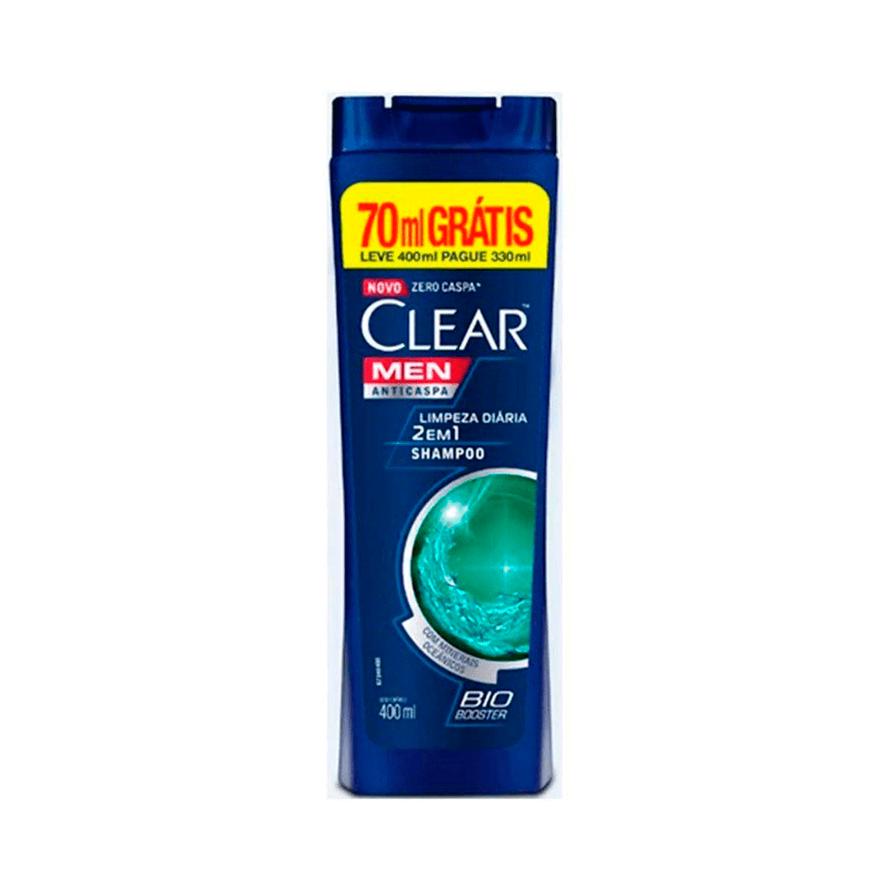 Shampoo 2x1 Clear Limpeza Diária Preço Especial 400ml
