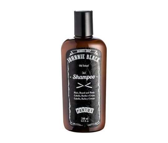 Shampoo 3X1 de Johnnie Black - para Cabelo, Barba e Corpo 240 Ml