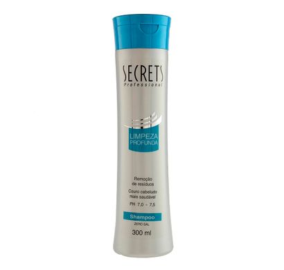 Shampoo Zero Sal Limpeza Profunda 300ml - Secrets Professional