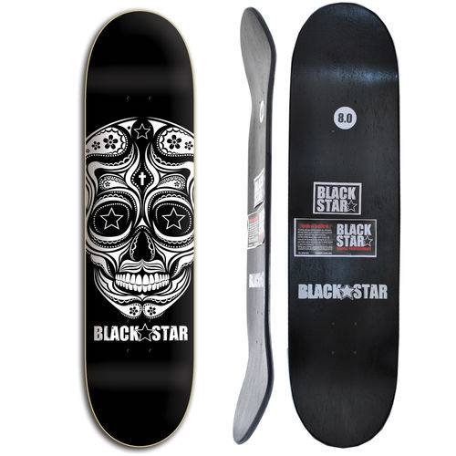 Shape de Skate Black Star Caveira Mexicana 8.0