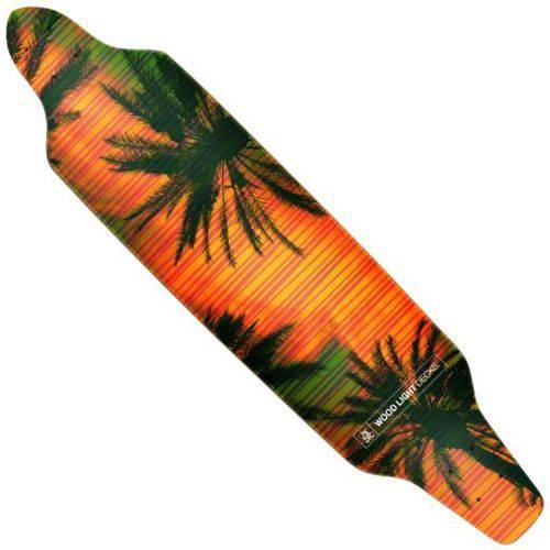 Shape Longboard Assimetrico Wood Light Palm Trees Orange Sky