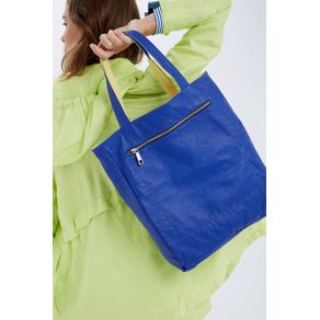 Shopping Bag Double Azul/ Amarelo Lemon - U