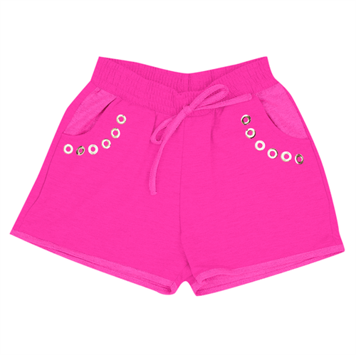 Shorts Infantil Abrange Moletinho Pink 01
