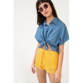 Short Crochet Amarelo Solar - G