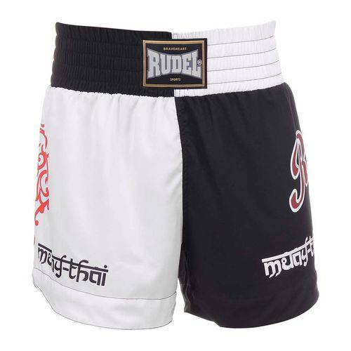 Short de Muay Thai Mt4 - Rudel Sports - Preto/branco