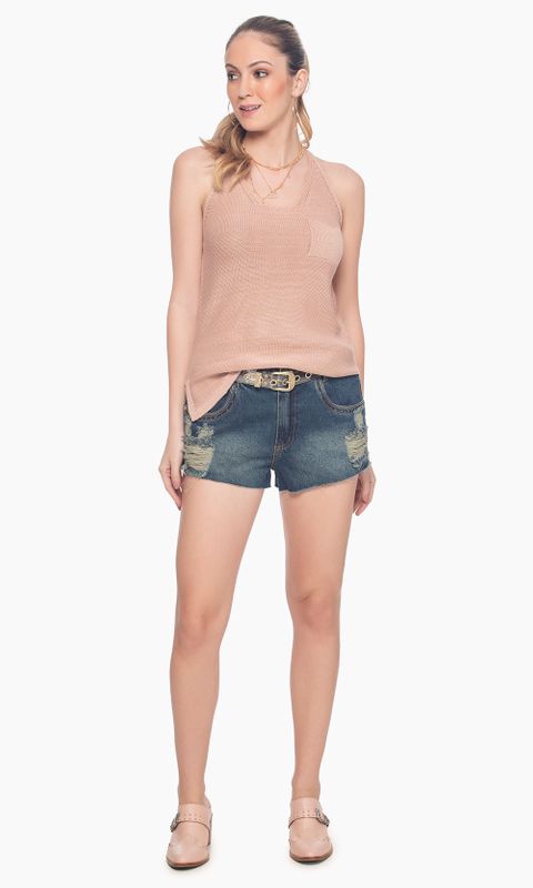 Short Jeans Hot Pants Detalhes Dstroyed 40 - JEANS
