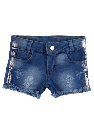 Short Jeans Infantil para Menina - Azul