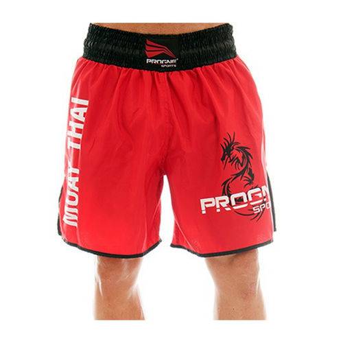 Short Muay Thai Masculino Vermelho - Progne Sports
