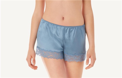 Shorts de Pijama de Seda - Azul G