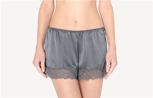 Shorts de Pijama de Seda - Cinza G
