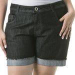 Shorts Feminino Jeans Barra Dobrada Casual Plus Size