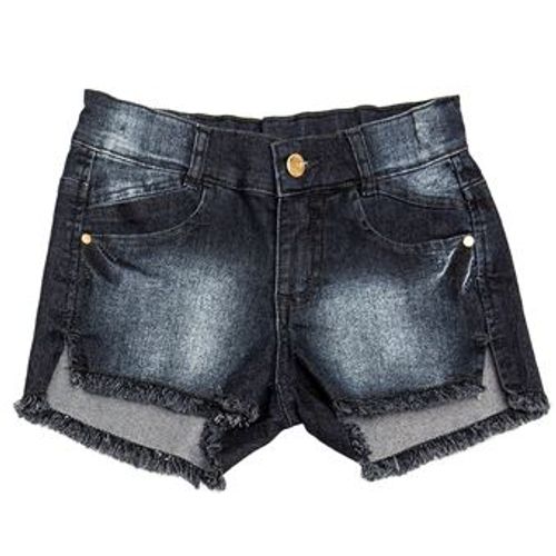 Shorts Jeans Escuro Desfiado - 4
