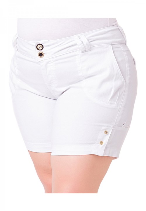 Shorts Jeans Feminino Médio com Elastano Plus Size