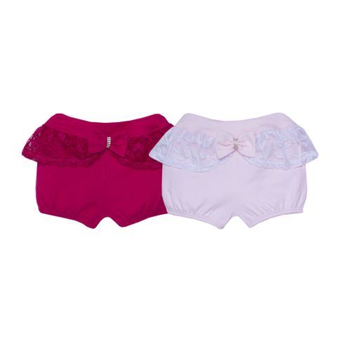 Shorts Suedine Frill Rosa Claro e Pink - P