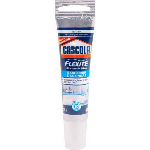 Silicone Acetico Cascola Flexite Ban & Coz Branco 50 G