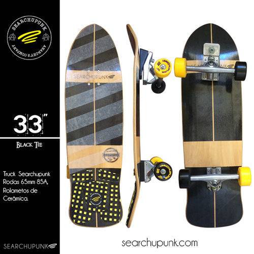 Simulador Searchupunk de Surf ou Skate Simulador de Surf Modelo Black Tie 33