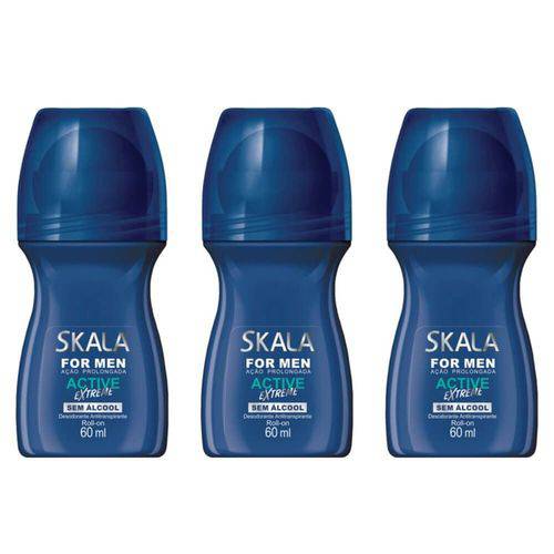 Skala For Men Extreme Desodorante Rollon 60ml (kit C/03)